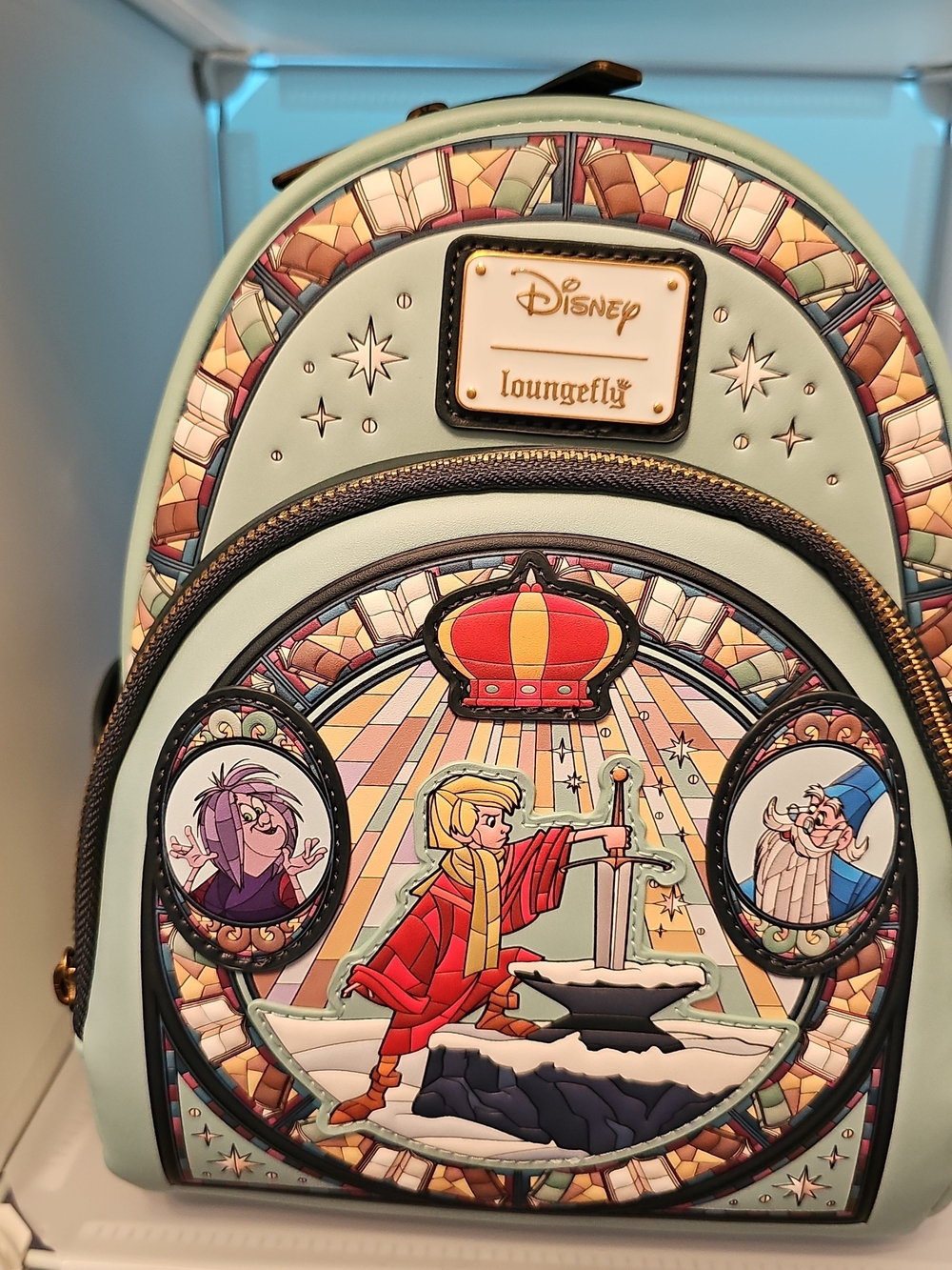 Disney x Loungefly Sword in the Stone Stained Glass Mini Backpack - Mint